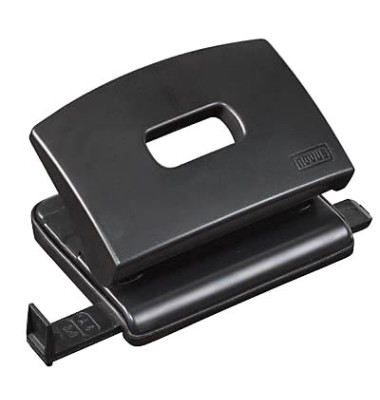 Bürolocher C 216 025-0378, schwarz, bis 1,6mm 16 Blatt, mit Anschlagschiene