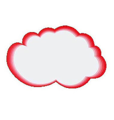 Moderationskarten Wolken rot/weiß 41x26cm
