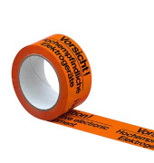 Signalpackband 100053, Vorsicht Elektrogeräte, 50mm x 66m, PP, leise abrollbar, orange/schwarz