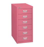Schubladenschrank MultiDrawer™ 29er Serie L296101, Stahl, 6 Schubladen (Vollauszug), A4, 38 x 59 x 27,8 cm, pink
