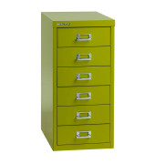 Schubladenschrank MultiDrawer™ 29er Serie L296104, Stahl, 6 Schubladen (Vollauszug), A4, 38 x 59 x 27,8 cm, grün