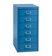 Schubladenschrank MultiDrawer™ 29er Serie L296105, Stahl, 6 Schubladen (Vollauszug), A4, 27,8 x 59 x 38 cm, blau