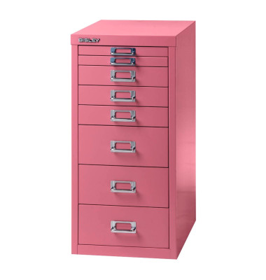 Schubladenschrank MultiDrawer™ 29er Serie L298101, Stahl, 8 Schubladen (Vollauszug), A4, 38 x 59 x 27,8 cm, pink