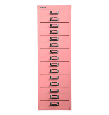 Schubladenschrank MultiDrawer™ 39er Serie L3915101, Stahl, 15 Schubladen (Vollauszug), A4, 27,9 x 86 x 38 cm, pink