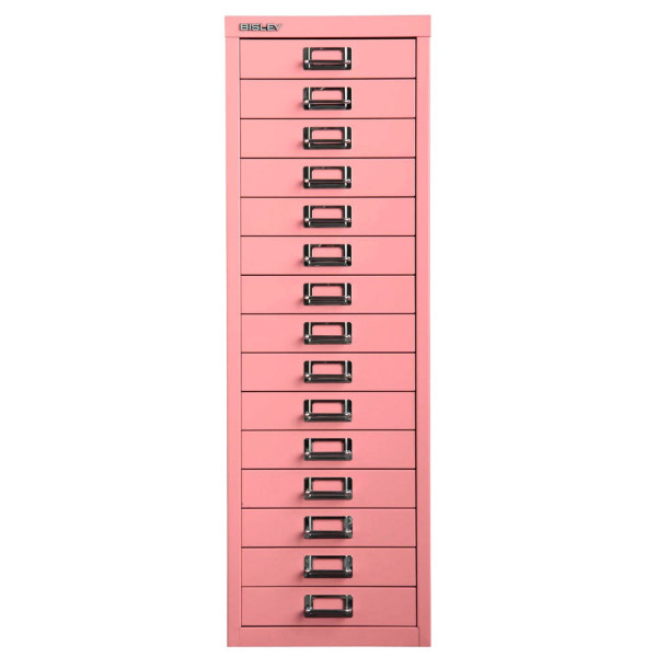 5020073770148 - Schubladenschrank MultiDrawer? 39er Serie L3915101 Stahl 15 Schubladen (Vollauszug) A4 279 x 86 x 38 cm pink 5020073770148