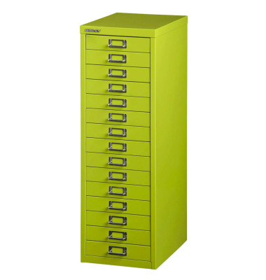 Schubladenschrank MultiDrawer™ 39er Serie L3915104, Stahl, 15 Schubladen (Vollauszug), A4, 27,9 x 86 x 38 cm, grün