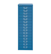 Schubladenschrank MultiDrawer™ 39er Serie L3915105, Stahl, 15 Schubladen (Vollauszug), A4, 27,9 x 86 x 38 cm, blau