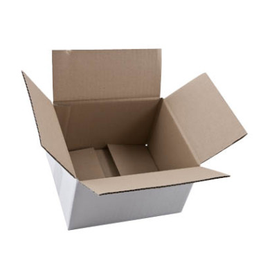 Faltkarton 597203 weiß, bis DIN A6+, innen 210x180x120mm, Wellpappe 1-wellig Faltkarton 597203 weiß, bis DIN A6+, innen 210x180x120mm, Wellpappe 1-wellig