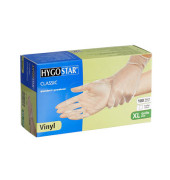 Einweghandschuhe Hygostar Classic, Vinyl, lebensmittelecht, transparent, Größe 10 / XL,