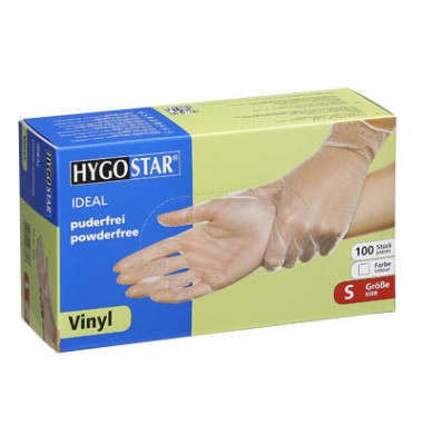 Einmalhandschuhe Hygostar Ideal 2686 Lebensmittelecht transparent Größe S/7 Vinyl