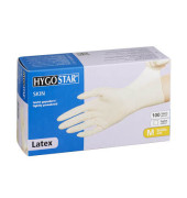 Einmalhandschuhe Hygostar Skin 2655 Lebenmittelecht weiß Größe M/8 Latex