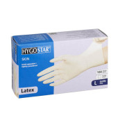 Einmalhandschuhe Hygostar Skin 2651 Lebenmittelecht weiß Größe L/9 Latex