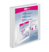 Präsentationsringbuch VELODUR® 1144196, A4 2 Ringe 16mm Ring-Ø Pappe/PP-Folie, 2 Außentaschen, weiß
