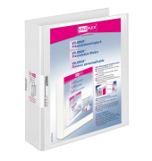 Präsentationsringbuch VELODUR® 1141196, A4 2 Ringe 40mm Ring-Ø Pappe/PP-Folie, 2 Außentaschen, weiß