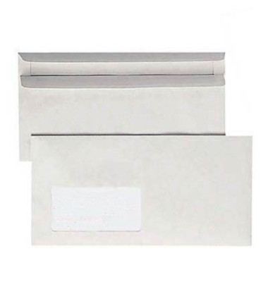 Briefumschlag Posthorn 02220481, Din Lang, mit Fenster, selbstklebend, 75g, grau