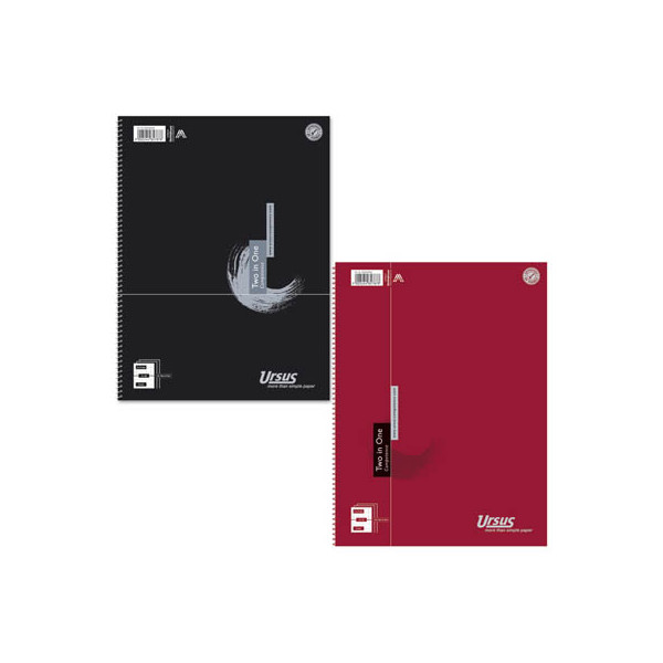 9002244857878 -  Collegeblock 608558000 Competence Muster Lineatur 27 + Lineatur 28   liniert+kariert mit Rand innen außen A4 70g rot 80 Bl