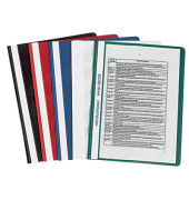 Schnellhefter 014-0464-002, A4, 10x schwarz/rot/dunkelblau/weiß und grün, Kunststoff, Vorderdeckel transparent