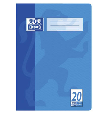 Schulheft 100050306, Lineatur 20 / blanko / keine, A4, 90g, blau, 16 Blatt / 32 Seiten