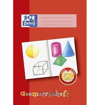 Geometrieheft 100050109, Lineatur GR / punktiert, A4, 90g, rot, 16 Blatt / 32 Seiten