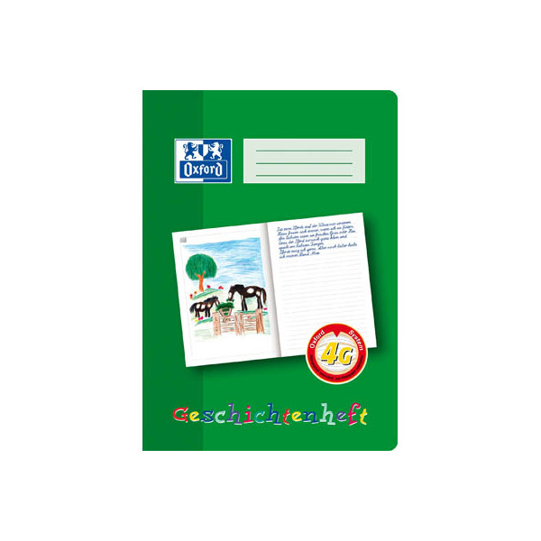 4006144951655 - Geschichtenheft 100050098 Lineatur 4G   Schreiblern-Lineatur A4  90g grün 16 Blatt   32 Seiten 4006144951655 Oxford