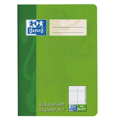 Vokabelheft 100302812, Lineatur 53 / liniert / 2 Spalten mit Register, A5, 90g, farbig sortiert, 48 Blatt / 96 Seiten