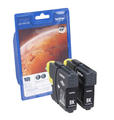 Druckerpatrone LC1100HYBKBP2DR (LC-1100HYBK), schwarz, ca. 2x 900 Seiten