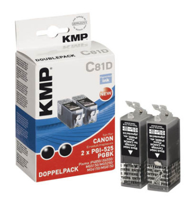 Tinten schwarz ersetzt Canon PGI-525BK Twinpack