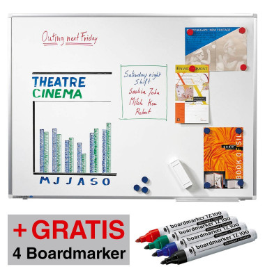 Whiteboard Premium Plus, 7-P101076, 240x120cm, emailliert, Aluminiumrahmen