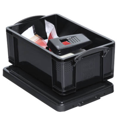 Aufbewahrungsbox 9BK, 9 Liter, mit Deckel, au&szlig;en 395x255x155mm, Kunststoff schwarz