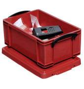 Aufbewahrungsbox 9R, 9 Liter mit Deckel, für A5, außen 395x255x155mm, Kunststoff rot