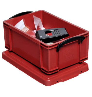 Aufbewahrungsbox 9R, 9 Liter mit Deckel, für A5, außen 395x255x155mm, Kunststoff rot