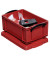 Aufbewahrungsbox 9R, 9 Liter mit Deckel, für A5, außen 395x255x155mm, Kunststoff rot