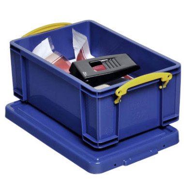 Aufbewahrungsbox 9B, 9 Liter mit Deckel, für A5, außen 395x255x155mm, Kunststoff blau