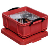 Aufbewahrungsbox 18R, 18 Liter mit Deckel, für CDs/DVDs, außen 480x390x200mm, Kunststoff rot