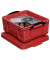 Aufbewahrungsbox 18R, 18 Liter mit Deckel, für CDs/DVDs, außen 480x390x200mm, Kunststoff rot