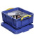 Aufbewahrungsbox 18B, 18 Liter mit Deckel, für CDs/DVDs, außen 480x390x200mm, Kunststoff blau