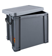 Aufbewahrungsbox 19S, 19 Liter, mit Deckel, au&szlig;en 395x255x290mm, Kunststoff silber