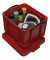 Aufbewahrungsbox 35R, 35 Liter mit Deckel, für A4 Ordner, Hängemappen, außen 480x390x310mm, Kunststoff rot