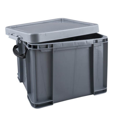 Aufbewahrungsbox 35SCB, 35 Liter, mit Deckel, au&szlig;en 480x390x310mm, Kunststoff silber