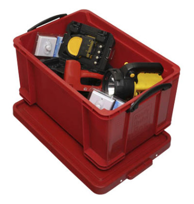 Aufbewahrungsbox 48RCB, 48 Liter mit Deckel, für A4 Hängemappen, außen 610x402x315mm, Kunststoff rot
