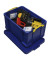 Aufbewahrungsbox 48BCB, 48 Liter mit Deckel, für A4 Hängemappen, außen 610x402x315mm, Kunststoff blau