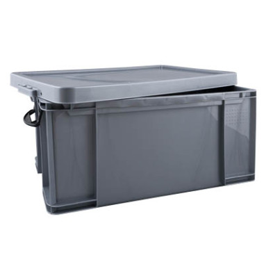 Aufbewahrungsbox 64SCB, 64 Liter, mit Deckel, au&szlig;en 710x440x310mm, Kunststoff silber