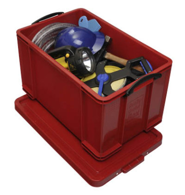 Aufbewahrungsbox 84RCB, 84 Liter mit Deckel, für A4 Ordner, außen 710x440x380mm, Kunststoff rot