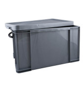 Aufbewahrungsbox 84SCB, 84 Liter mit Deckel, für A4 Ordner, außen 710x440x380mm, Kunststoff silber