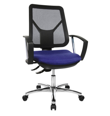 Bürodrehstuhl ErgoSteelNet mit Armlehnen blau