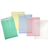 Dokumententasche 40104-94, A4, farbig sortiert-transparent, Polypropylen (PP), Klettverschluss