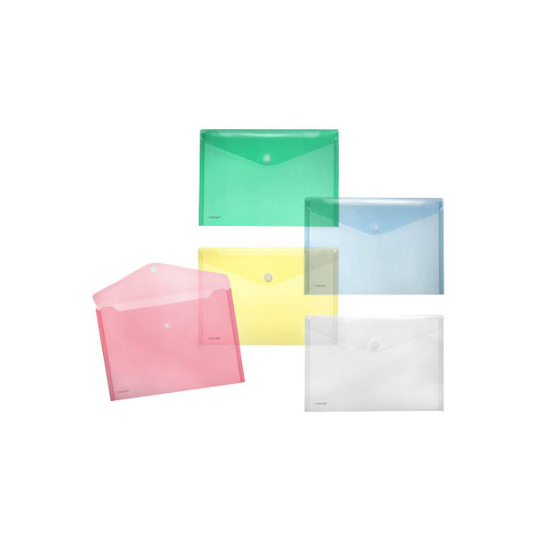 4250037413984 - Dokumententasche 40101-94 A4 quer transparent blau grün rot gelb und farblos Polypropylen (PP) Klettverschluss 4250037413984 10 Stück