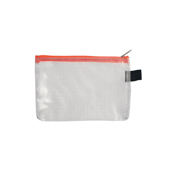 4250037413663 - Reißverschlußtasche Mesh Bag PVC A6 173x118mm farblos orange 4250037413663 FolderSys