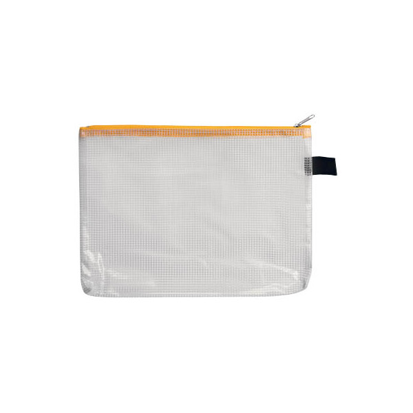 4250037413632 - Reißverschlußtasche Mesh Bag PVC A5 244x190mm farblos gelb 4250037413632 FolderSys