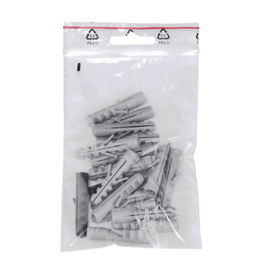Druckverschlussbeutel PE transparent mit Euroloch 0,05mm 100x150mm Druckverschlussbeutel PE transparent mit Euroloch 0,05mm 100x150mm